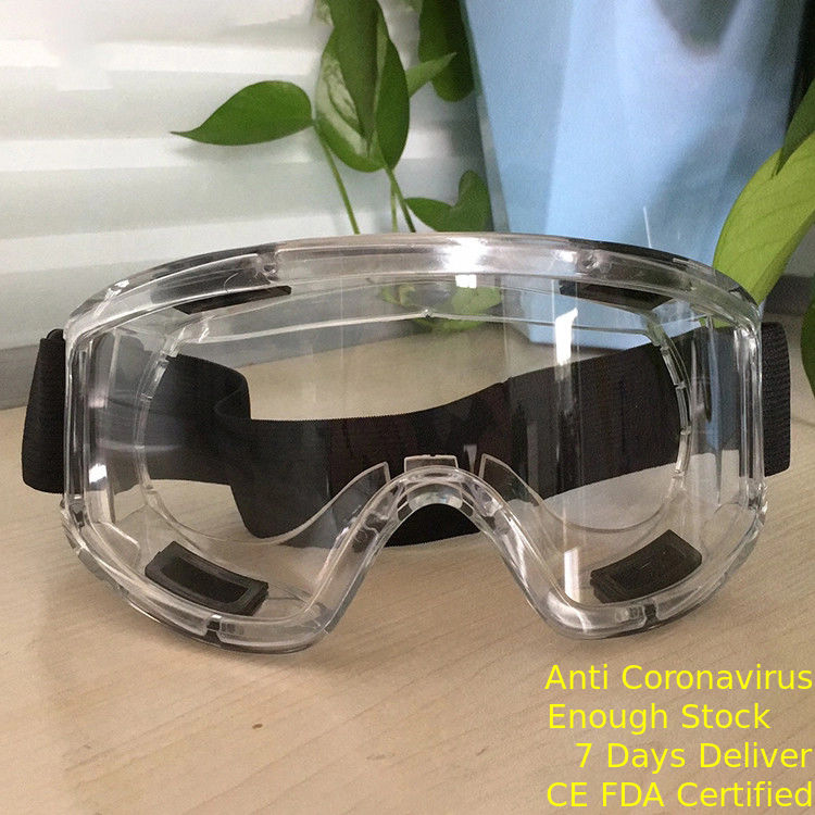 شفاف نظارات السلامة الطبية PC عدسة الغبار تصميم صمام قابل للتعديل والدليل المزود