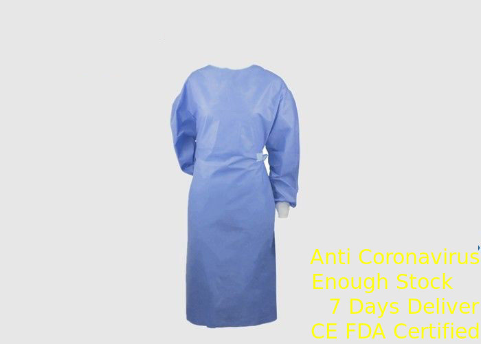 ثوب جراحي أزرق لمرة واحدة مضاد للبكتيريا مقاس 120 * 140 سم حاصل على شهادة الأيزو المزود