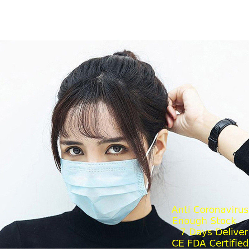 قناع الوجه القابل للتصرف الأزرق 25g PP غير المنسوجة مواد النسيج OEM / ODM المزود